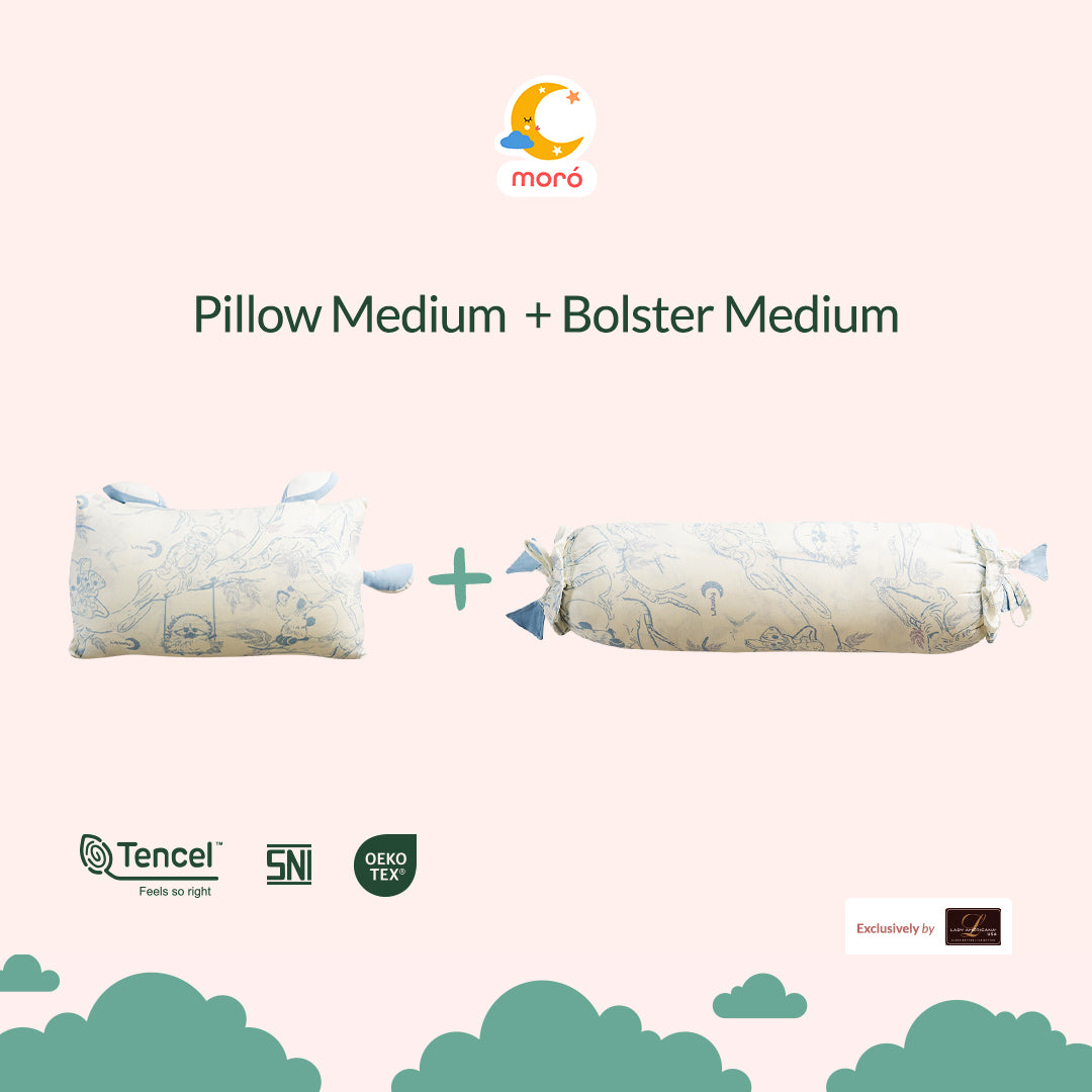 Bundling Moro Wild Blue Pillow + Bolster